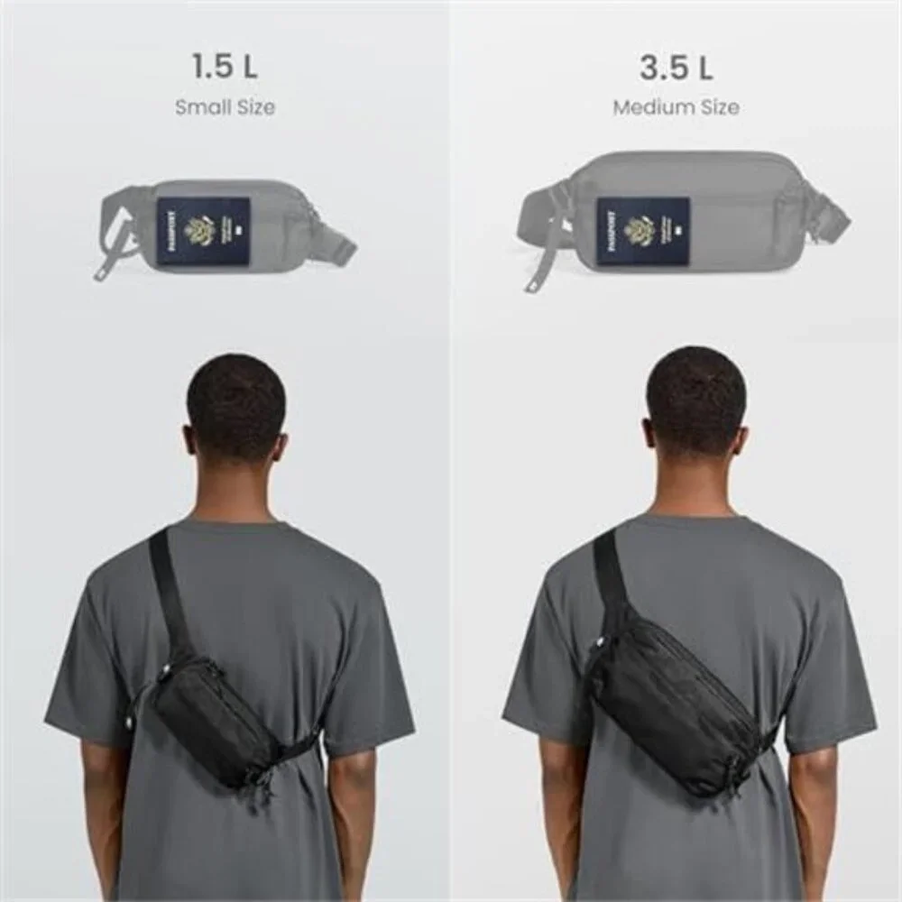 Water Resistant Sling Bag RFID Chest Bag Crossbody Waist Pack Travel Daily Use